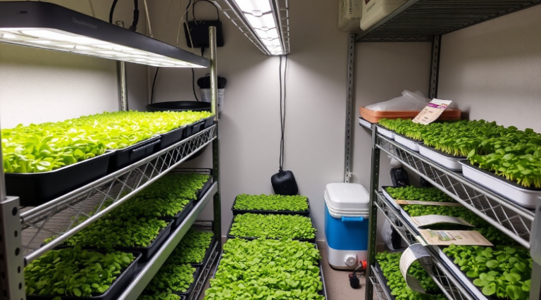 Harvesting Microgreens