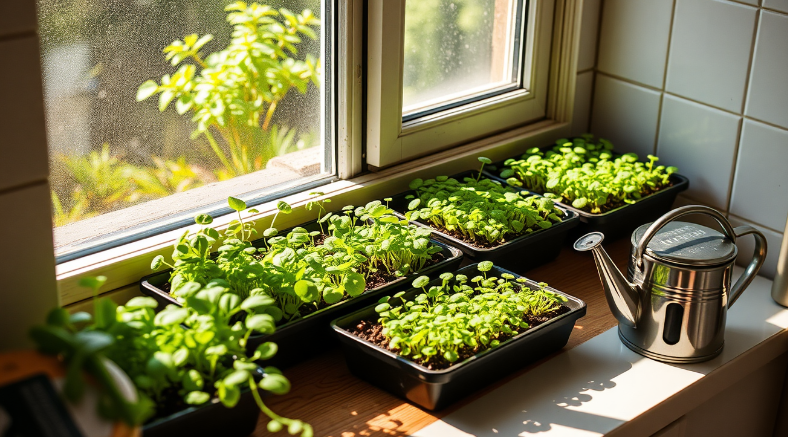 Microgreens in a Windowsill Garden